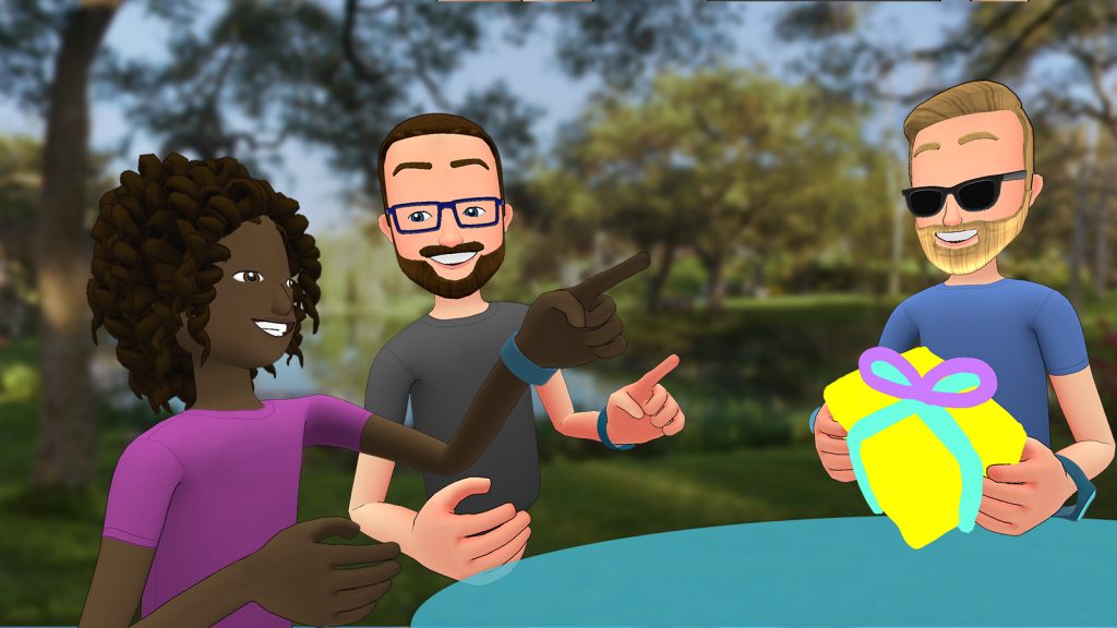 simplistic VR avatars of Facebook's Spaces